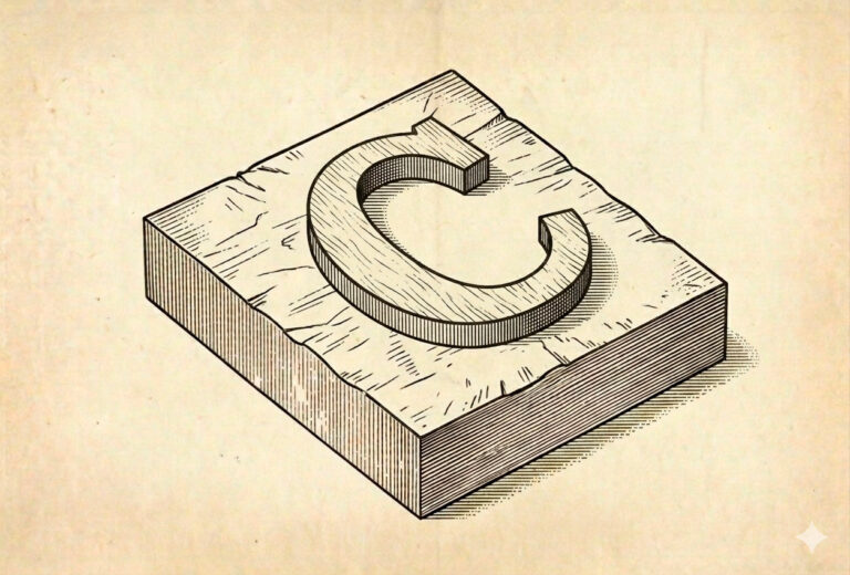 Ксилографическая доска XV века с рельефной буквой, вырезанной из дерева